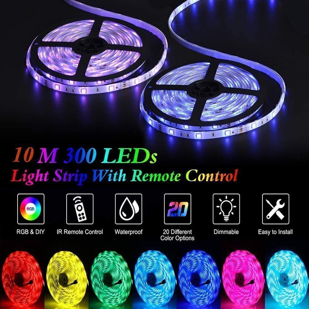 LED Strip Lights 100ft 50ft Music Sync Bluetooth 5050 RGB Room Light with Remote gallery