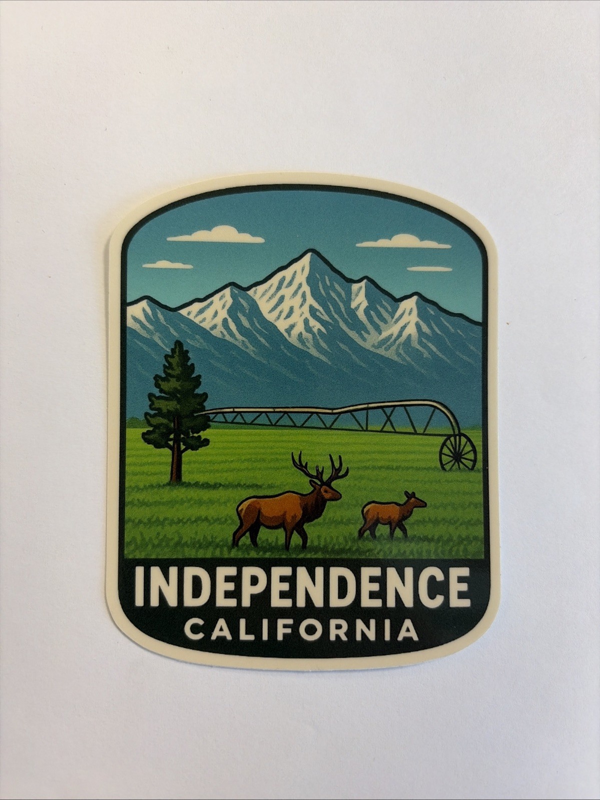 Independence California Sticker Eastern Sierra Alfalfa Field Irrigation Elk gallery