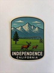 Independence California Sticker Eastern Sierra Alfalfa Field Irrigation Elk