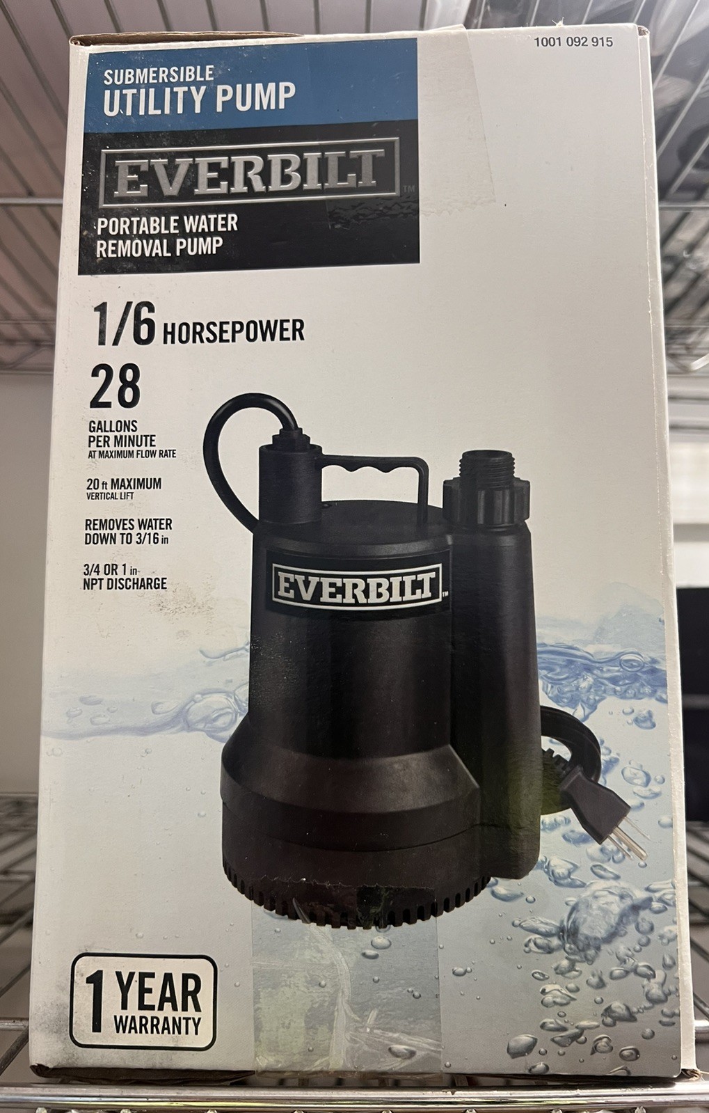 Everbilt 1/6 HP Plastic Submersible Utility Pump SUP54-HD New gallery