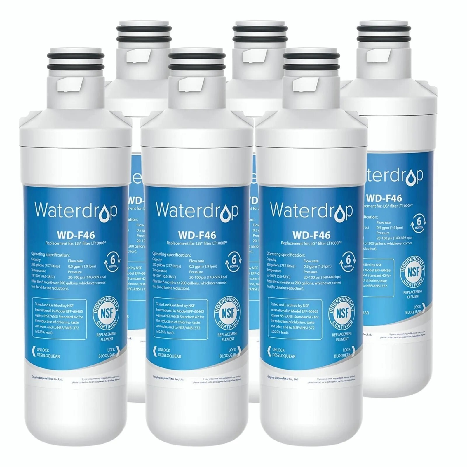 Waterdrop Replacement for LG® LT1000P® ADQ74793501 Refrigerator Water Filter gallery