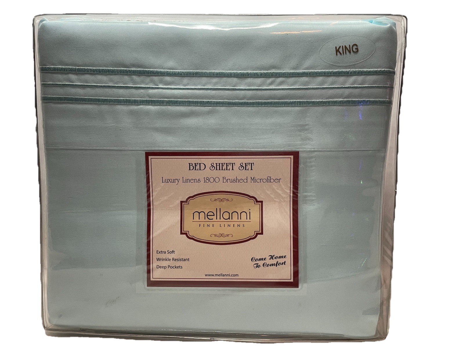 Mellanni Fine Linens King Size Luxury Linens Deep Pockets, Light Blue Easy Care gallery