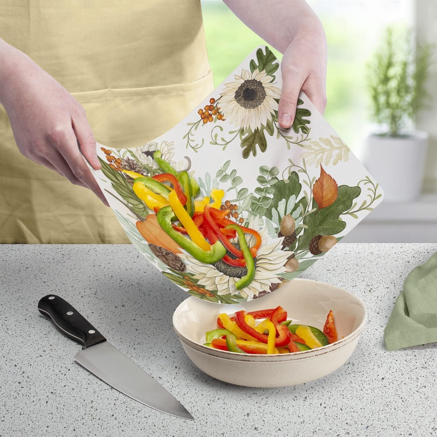 Cut N' Funnel Farmhouse Fall Flexible Cutting Mat 15" x 11.5" Made in the USA gallery