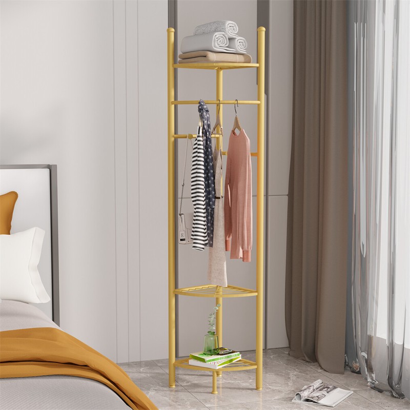 Extra Tall Hat Coat Rack Heavy Duty Corner Clothes Tree Rack Hanger with Shelves gallery