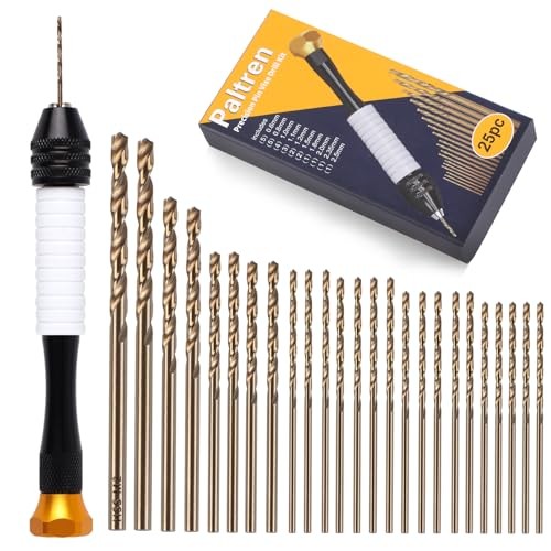 Pin Vise Hand Drill Set with 25 M2 Micro Twist Drill Bits (0.6-2.5mm) | for gallery