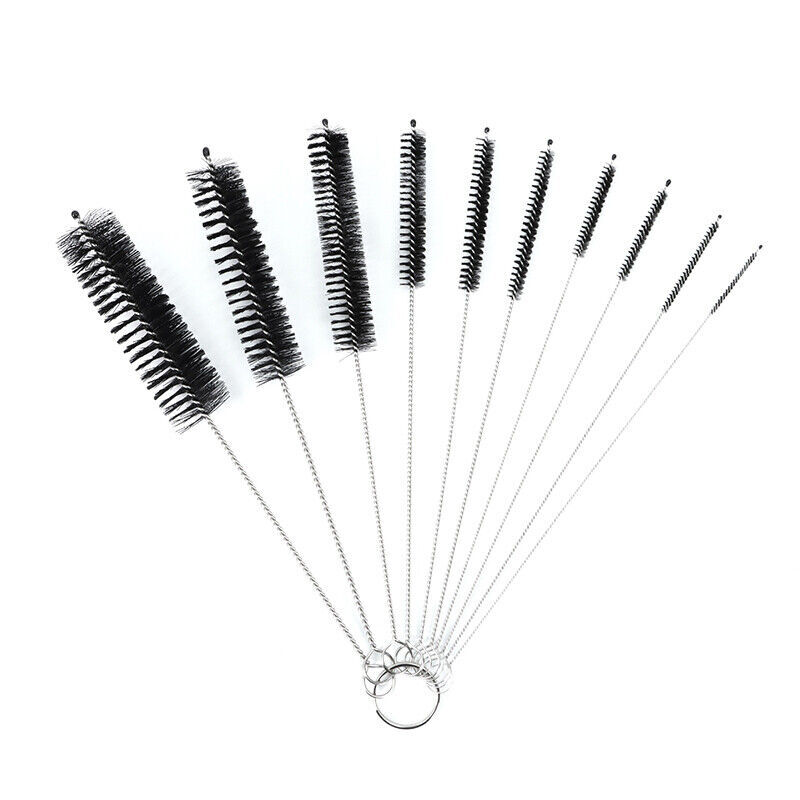 Nylon Straw Brush Cleaner Bottle Tube Pipe Small Long Cleaning 10Pcs Set USA gallery
