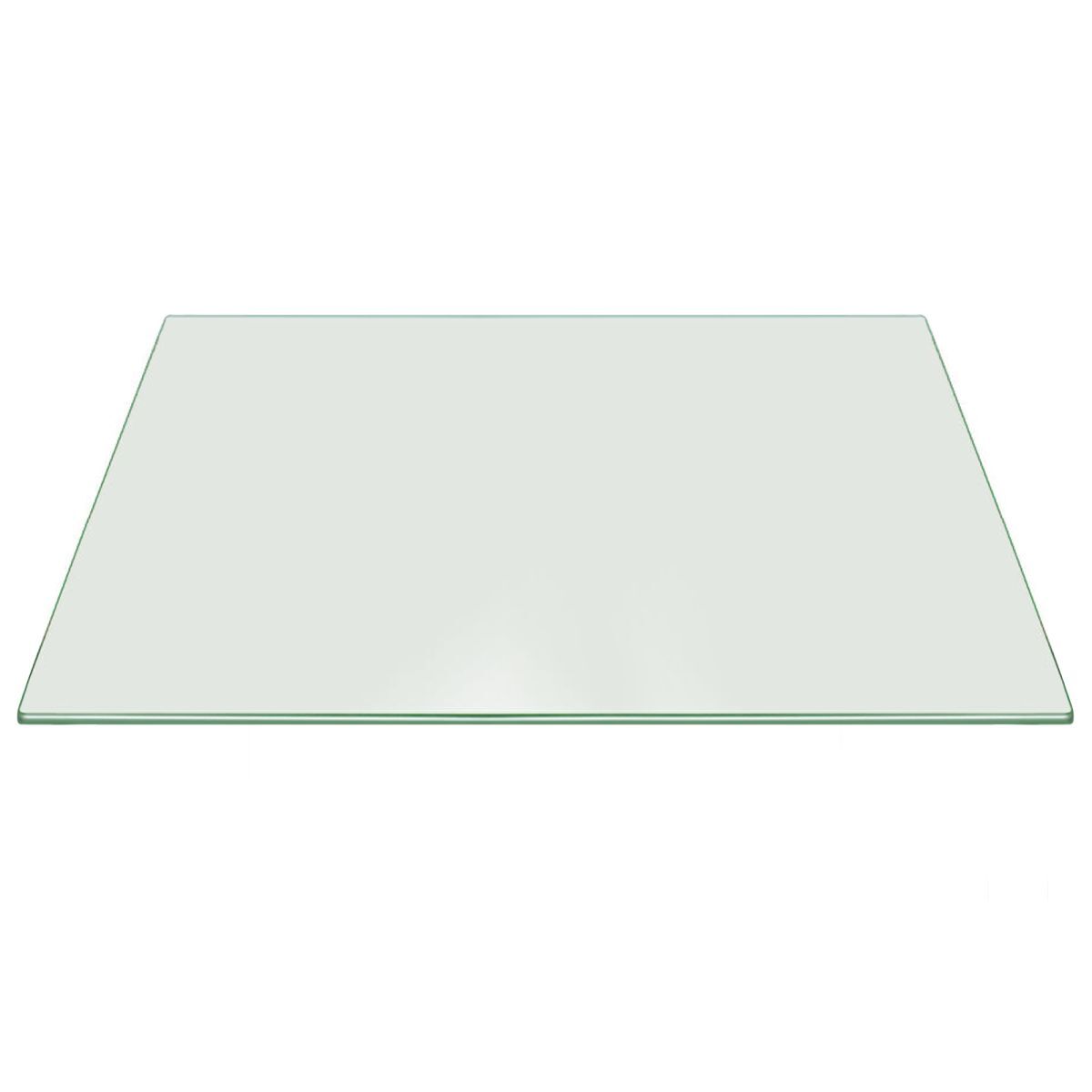 Fab Glass and Mirror Rectangle Clear Glass Table Top w/ Pencil Polish gallery