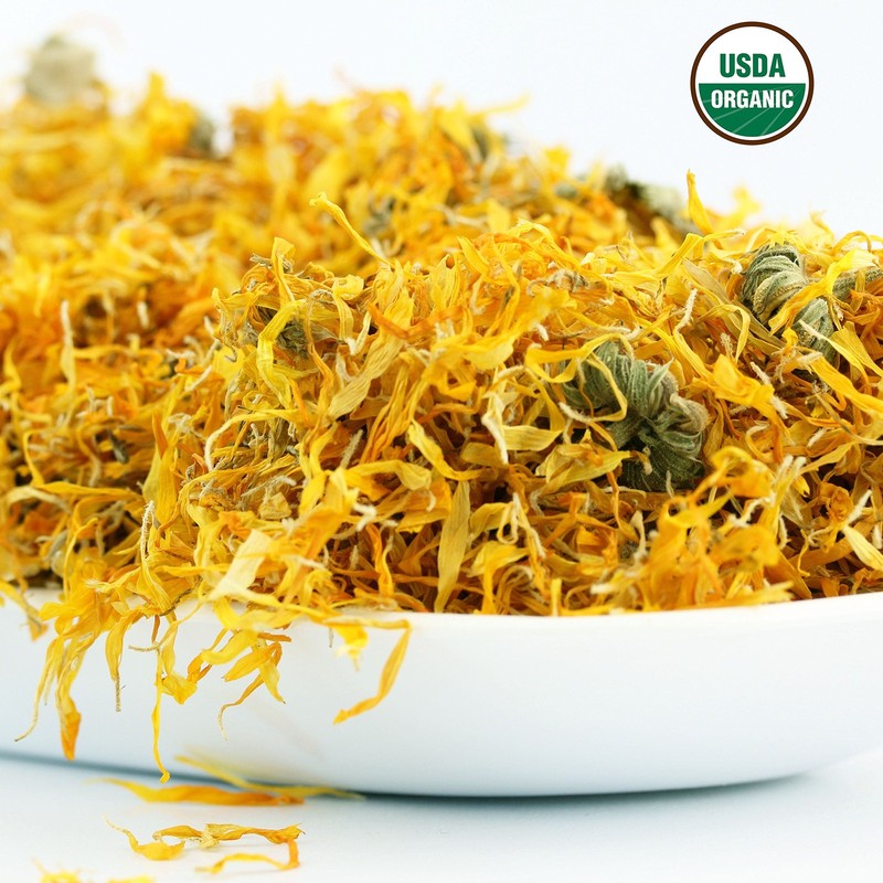 Calendula Tea 1LB (16Oz) 100% CERTIFIED Organic Whole Flower Herbal Tea (Cale... gallery