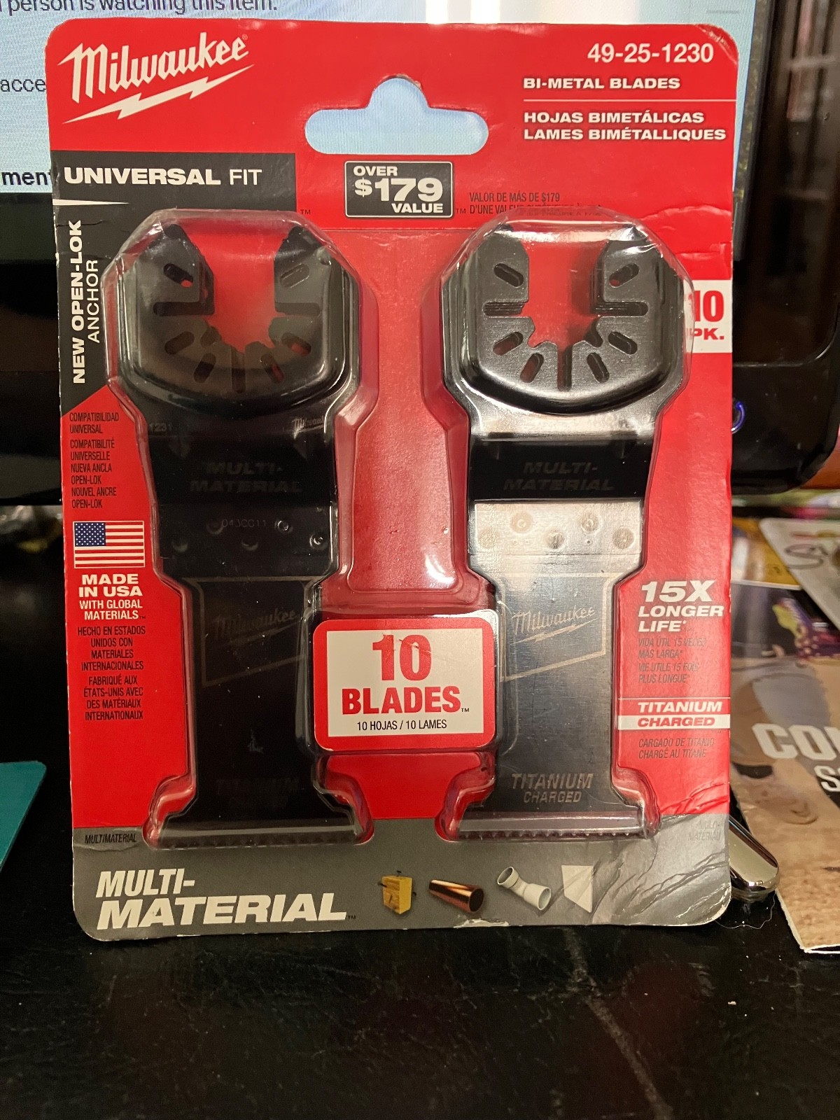 Milwaukee 49-25-1230 Titanium Multi-Tool Blade Kit for Oscillating Tool 10 Pack gallery