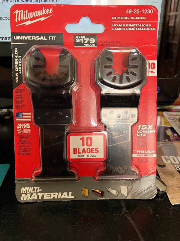Milwaukee 49-25-1230 Titanium Multi-Tool Blade Kit for Oscillating Tool 10 Pack gallery