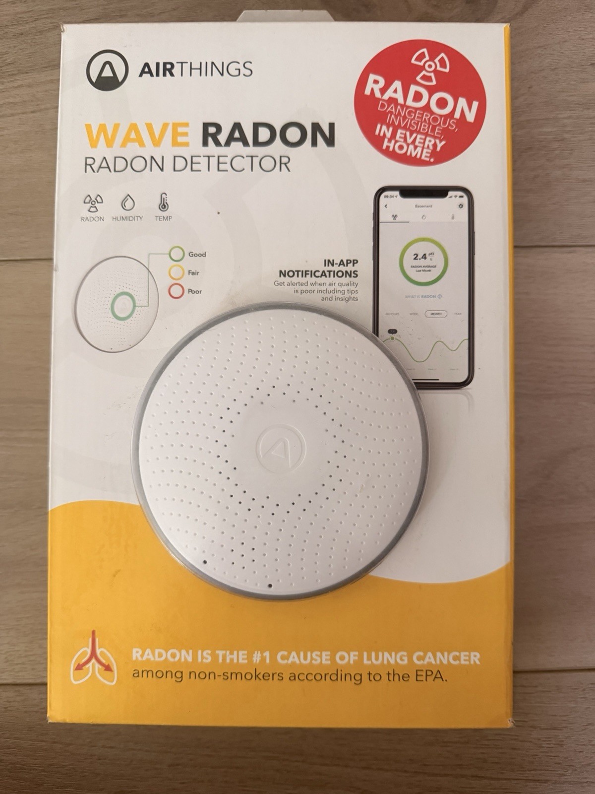 Airthings Wave Radon 2951 Radon Detector Humidity & Temperature Monitoring gallery