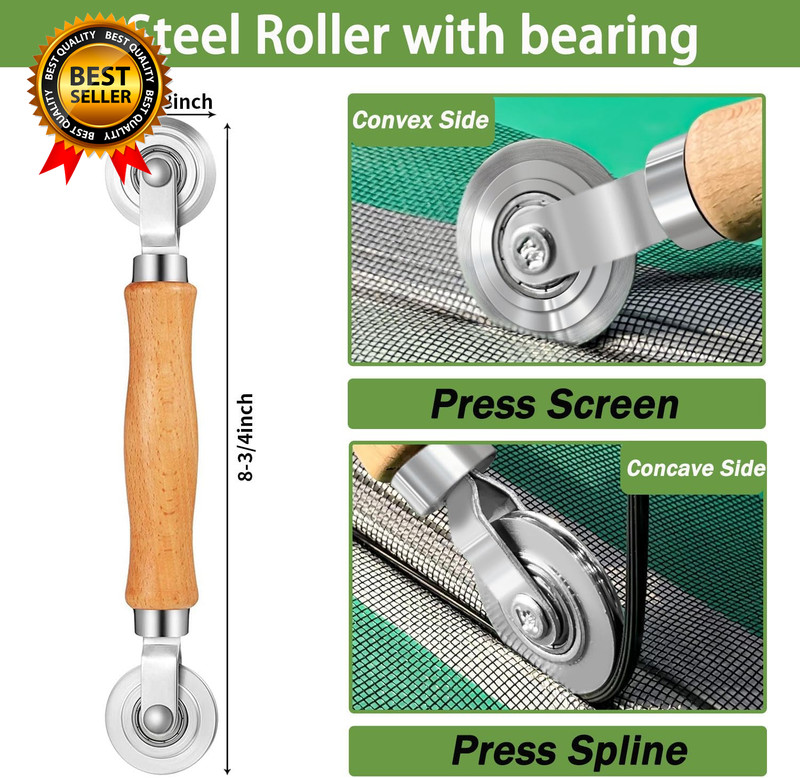Screen Roller Tool Screen Spline Tool Spline Roller Steel/Nylon Roller Bearing gallery
