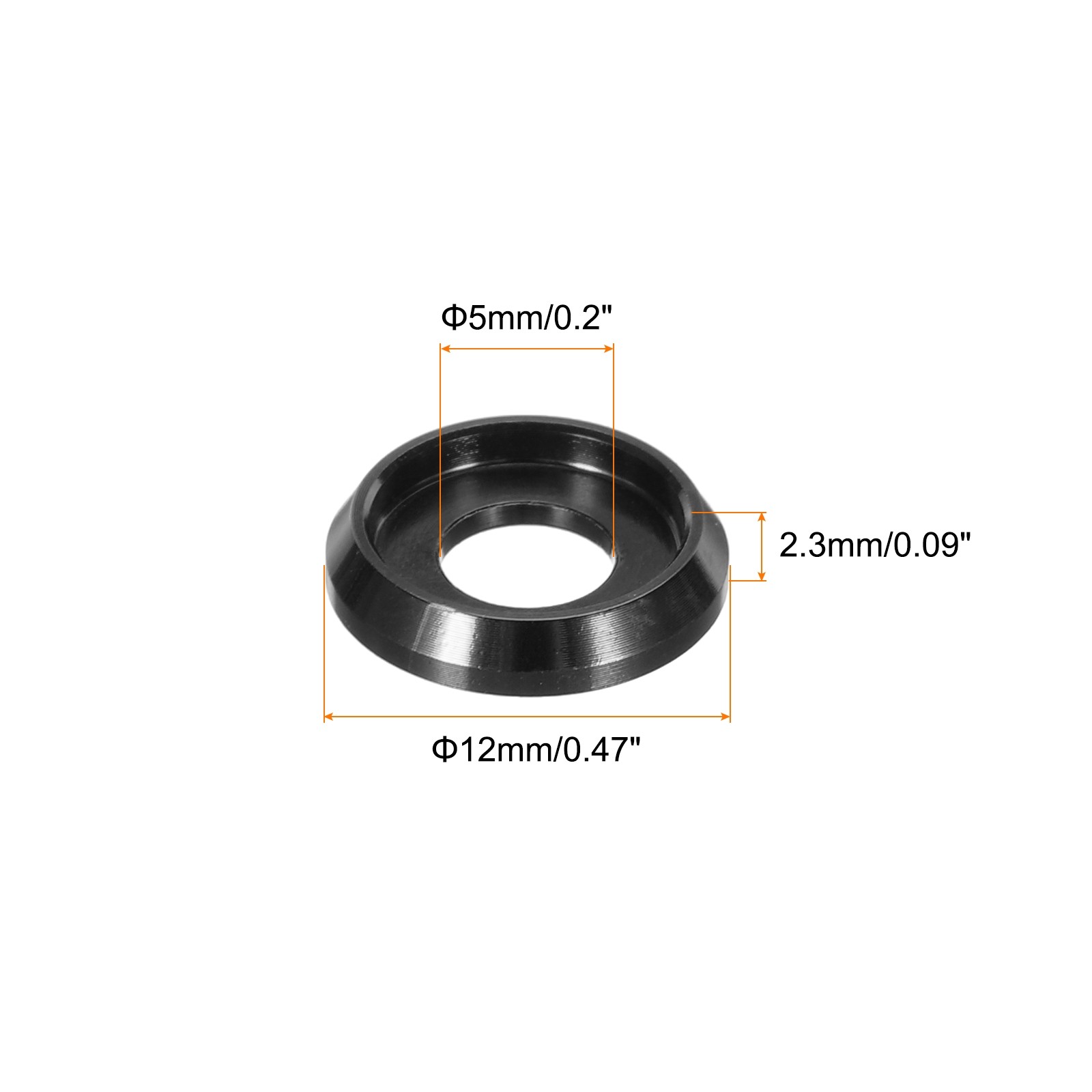 20Pcs M5 Cone Cup Countersunk Washers,5mm/0.2" Aluminum for Screw RC Black gallery