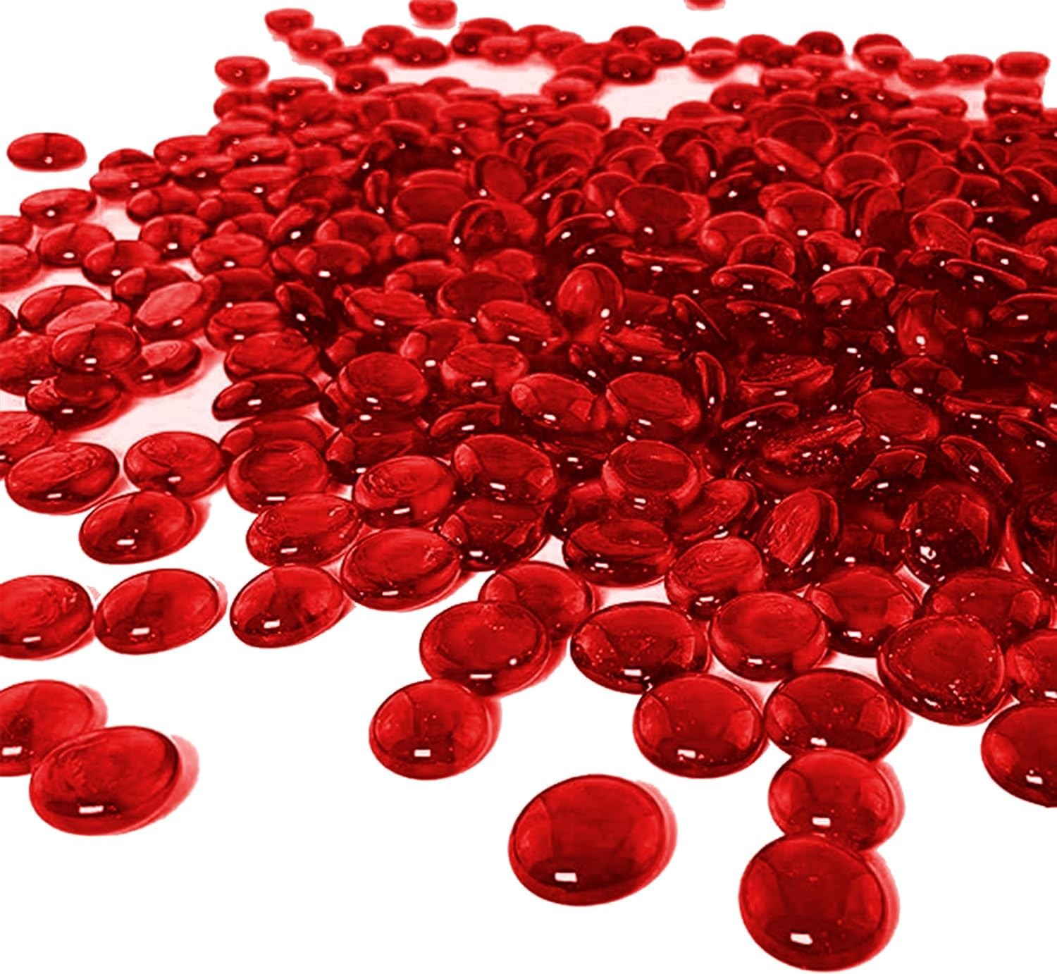 Flat Glass Marbles Decorative Glass Pebbles Smooth Polished Gems for Vases 5 lbs gallery