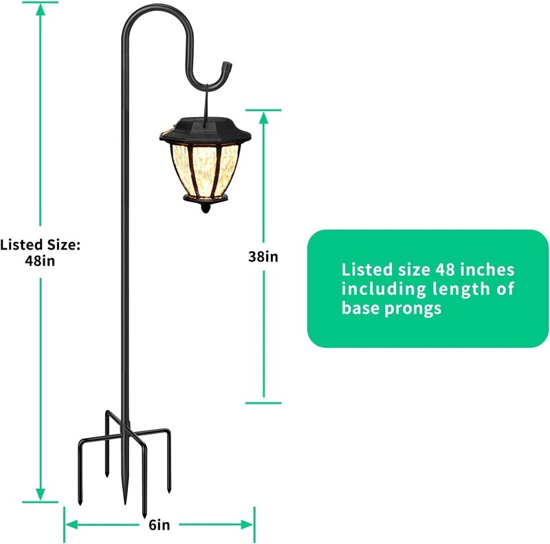 Adjustable Shepards Hooks for Outdoor with 5 Prong Base Shepherds Hooks for O... gallery