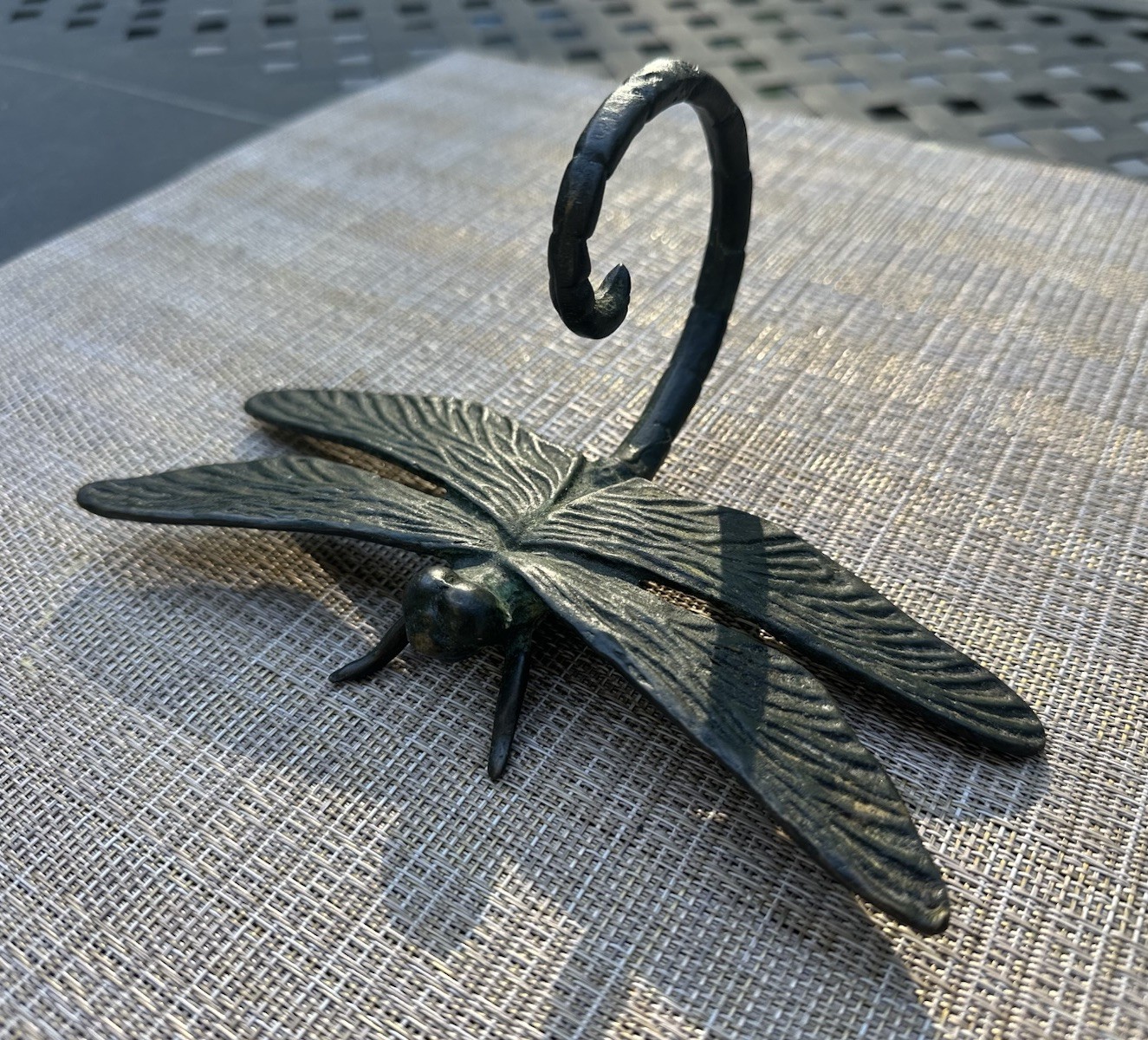 Metal Dragonfly Paperweight Indoor Outdoor Green Patina Decor Accent gallery
