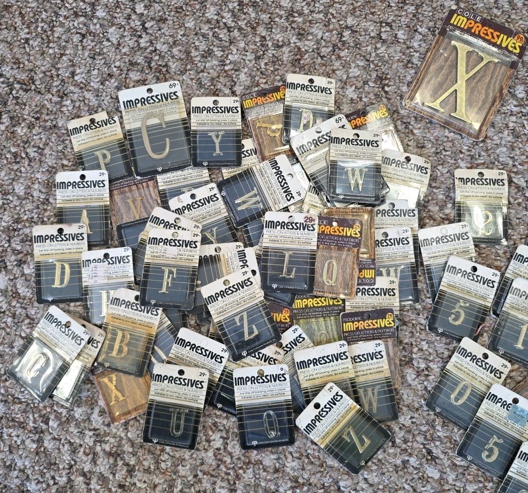 Moderne Impressives Press-On Letters & Numbers 75+ Lot Varies Sizes gallery