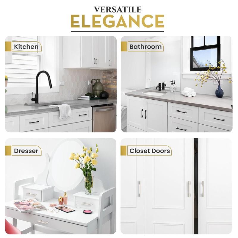 1-30Pack Kitchen Cabinet Pulls Stainless Steel Cupboard Door Drawer Bar Handles gallery