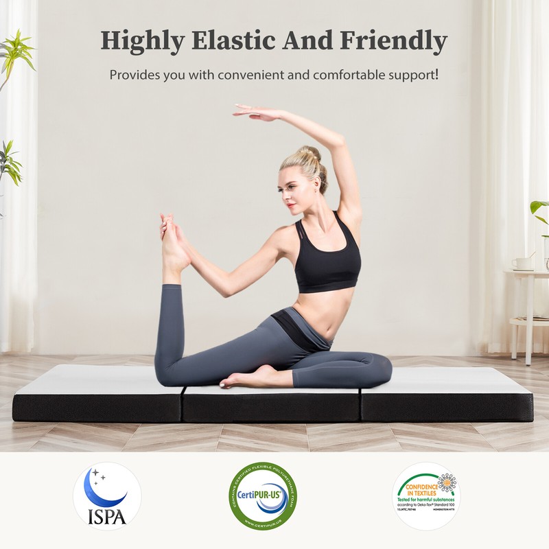 Tri-fold Memory Foam Mattress, Portable Floor Bed, Foldable Mat for Bedroom gallery