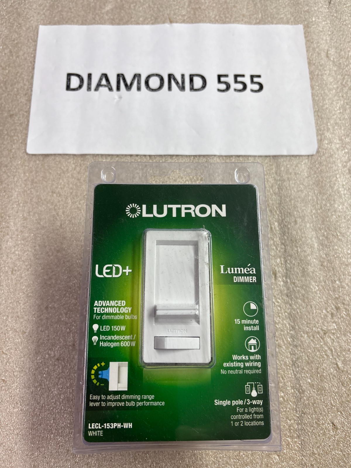 Lutron ‎LECL-153PH-WH 120V Dimmer Switch | 0795 gallery