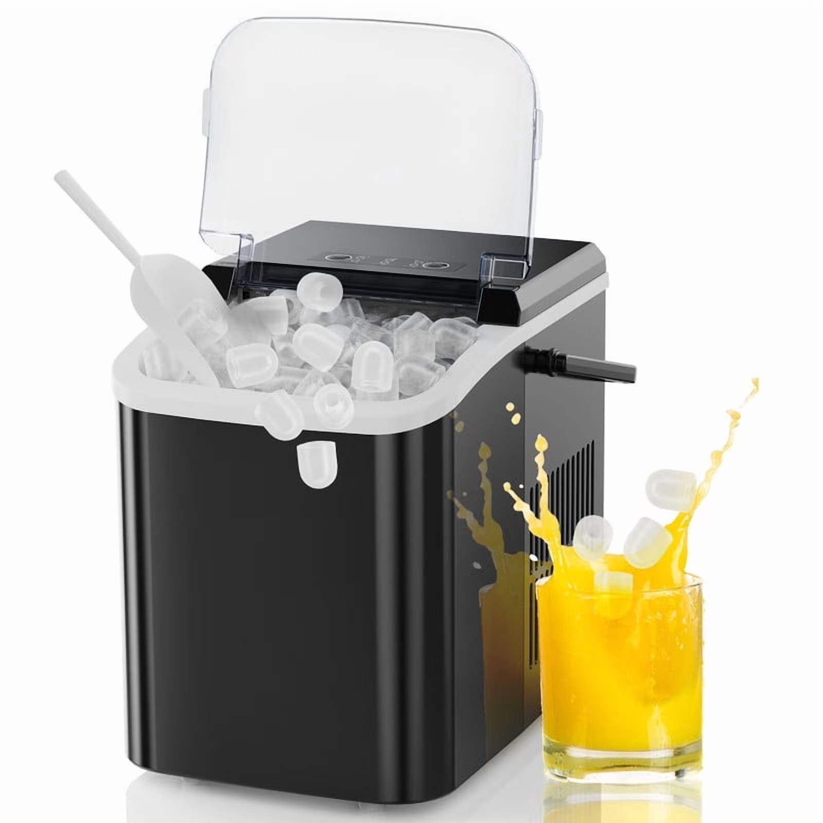 Countertop Ice Maker, 9 Bullet Ice Cubes in 6 Mins, 26Lbs/24H, W/ Scoop & Basket gallery