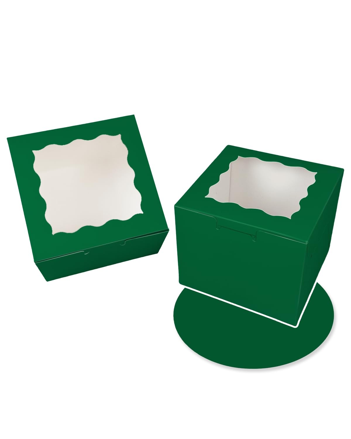 Deep Green 8x8x5 Inches 36pcs Cake Boxes with Window 18-Packs Deep Green Cake... gallery