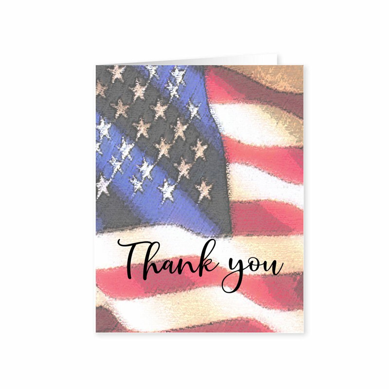 American Flag Custom Note Card Set- 4 1/4 x 5 1/2 in. 10 Boxed Note Cards- 14352 gallery