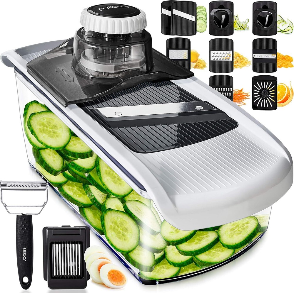 Fullstar Mandoline Slicer for Kitchen, Cucumber Slicer, Cheese Grater Vegetable