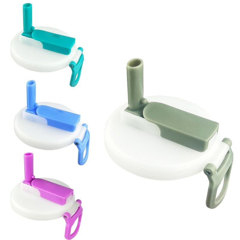 4-Pack Reusable Soda Can Lids with Silicone Straws Beverage,Sealed and leak-proo gallery