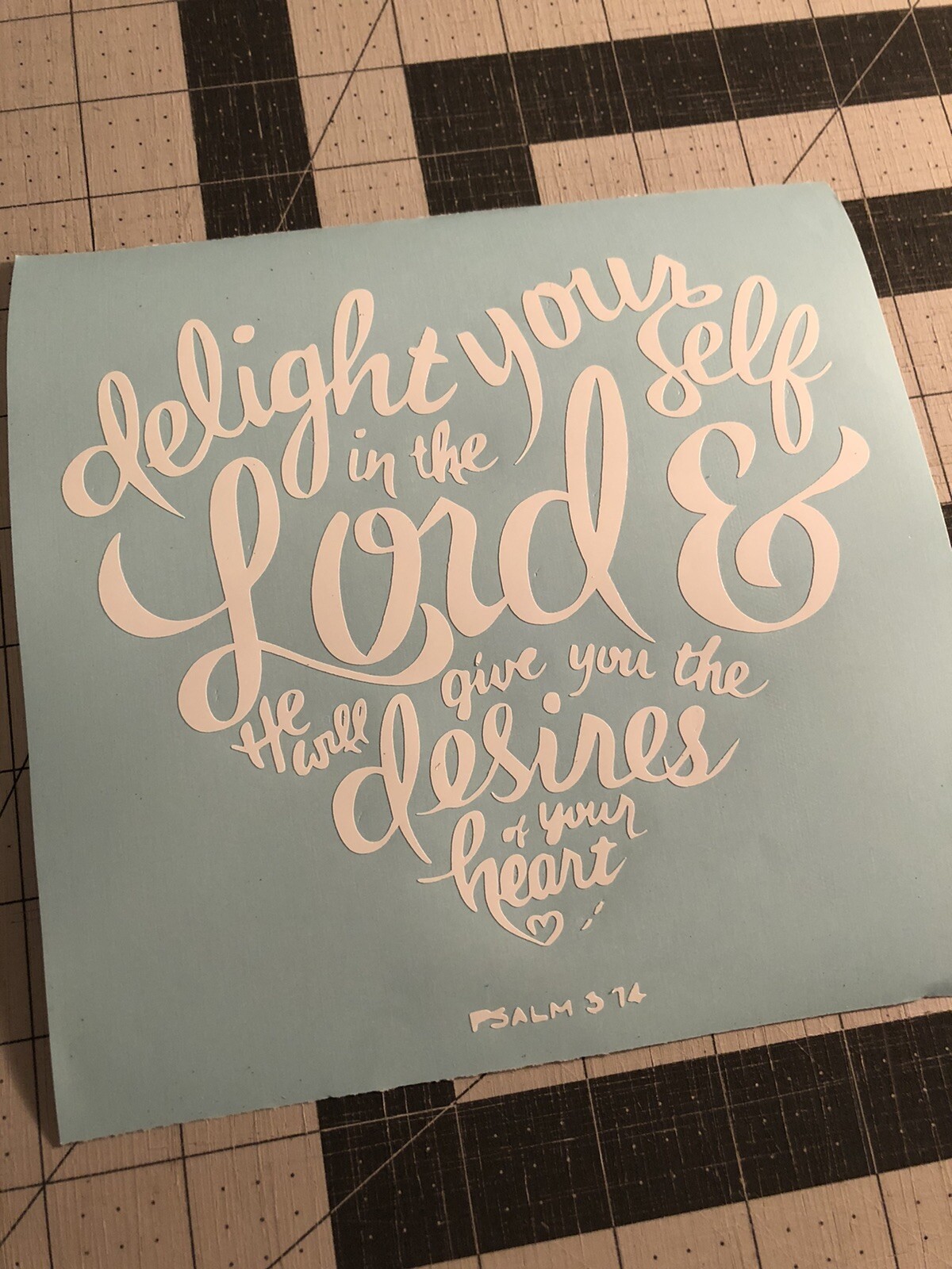 Vinyl Decal for Window - Delight Yourself In The Lord (Psalm 37:4) gallery