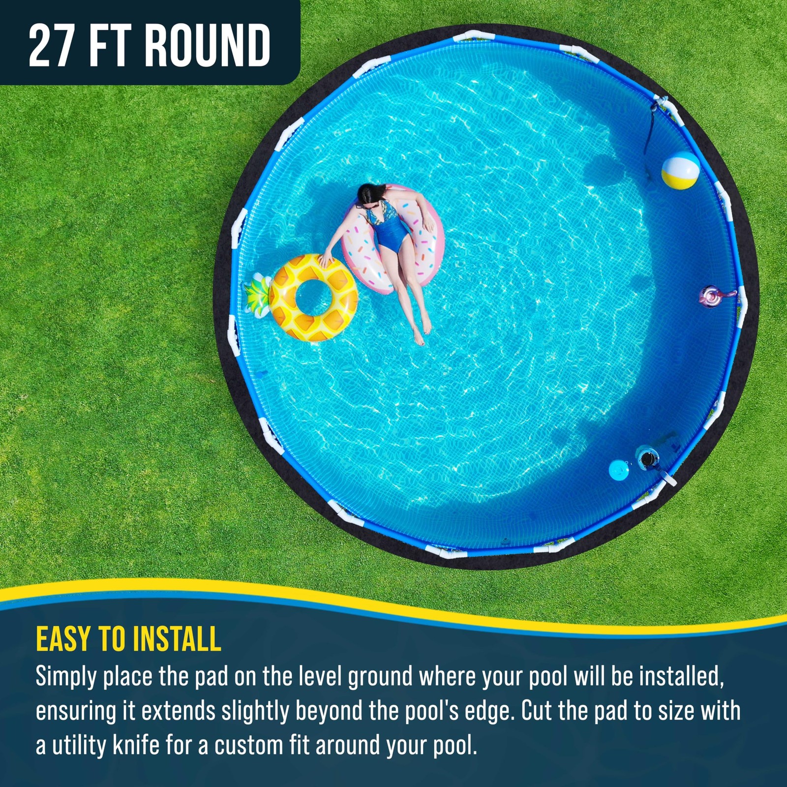 Pool Liner Pad 27ft Round Heavy Duty Ground Shield Above USP LP-R27 Supply Pools gallery