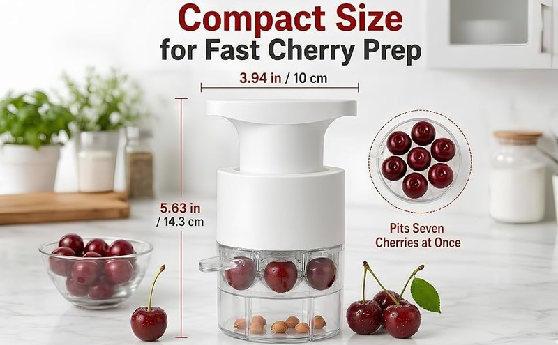 Cherry Pitter Tool for 7 Cherries at Once - Multiple Cherry Pitter Pit Remover gallery