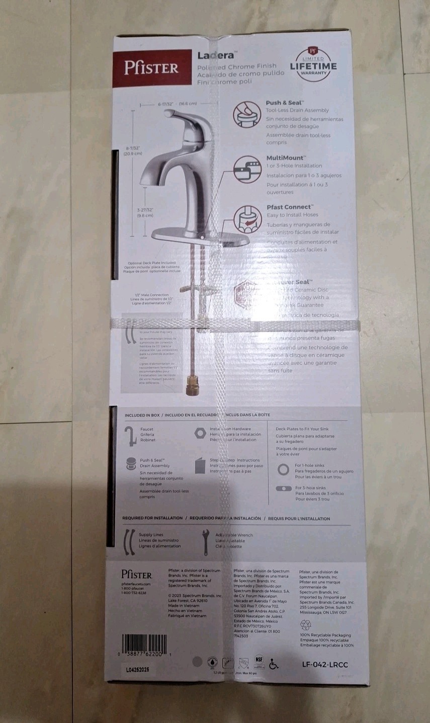 PFISTER Ladera Single Control Bathroom Faucet Polished Chrome Finish LF-042-LRCC gallery