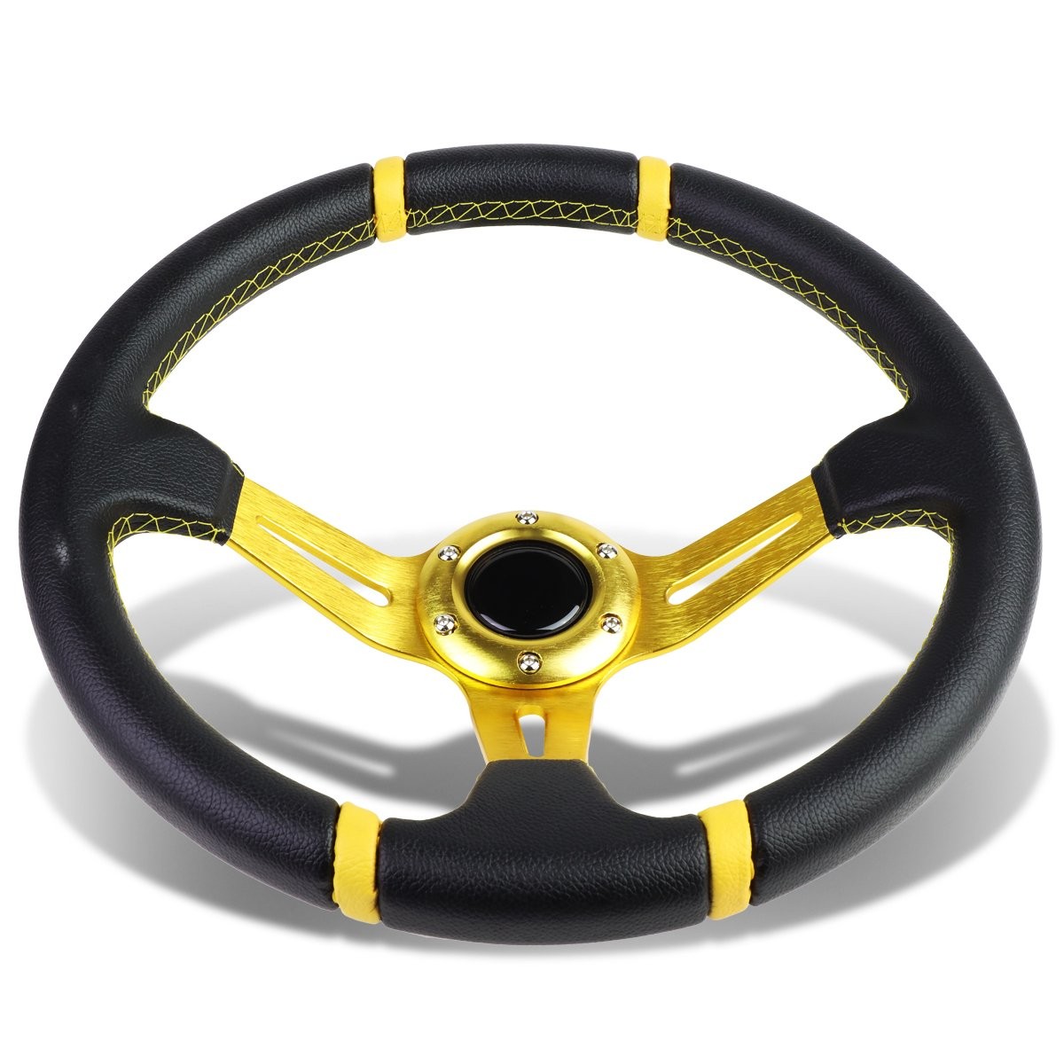 Dna Motoring 350Mm Racing Steering Wheel Horn Button 6-Bolt Aluminum Frame gallery