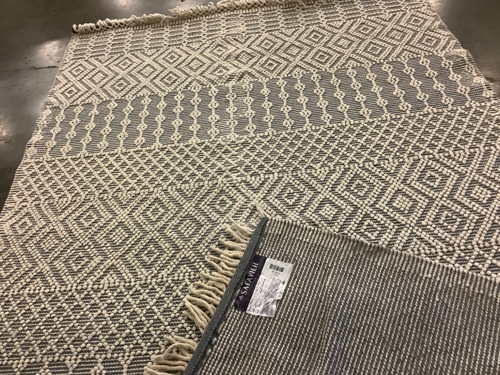 IVORY / GREY 6'-0" x 9'-0" Back Stain Rug, Reduced Price 1172673457 NAT852A-6 gallery