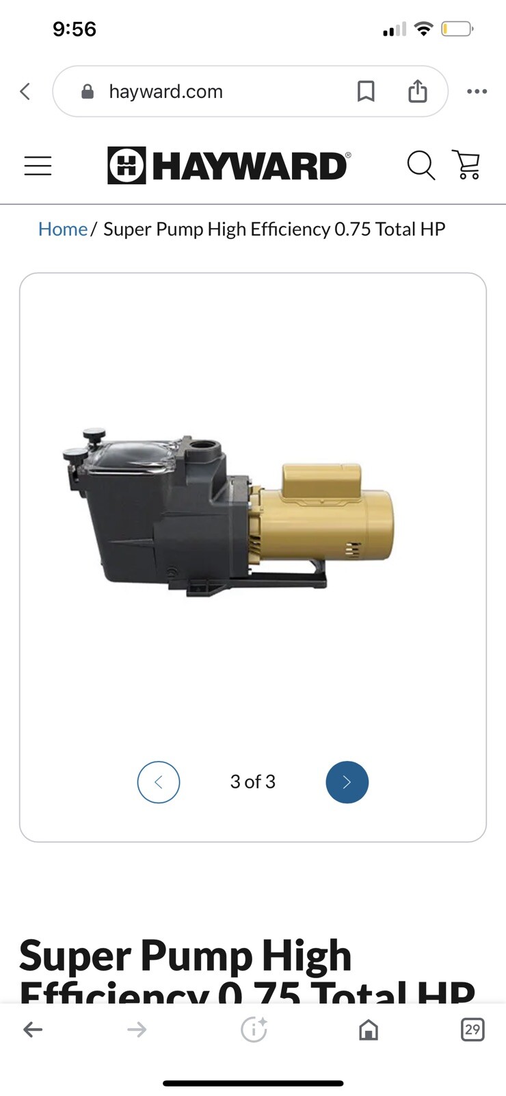 Hayward SP2605X7 Super Pump Single Speed 3/4HP Pool Pump, 115/230V gallery