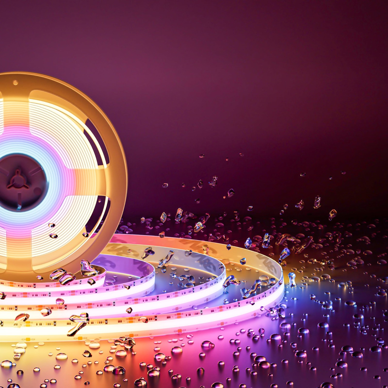 RGB Smart IC COB LED Strip Light IP65 Waterproof Addressable 24ft/7.5m,720LED... gallery