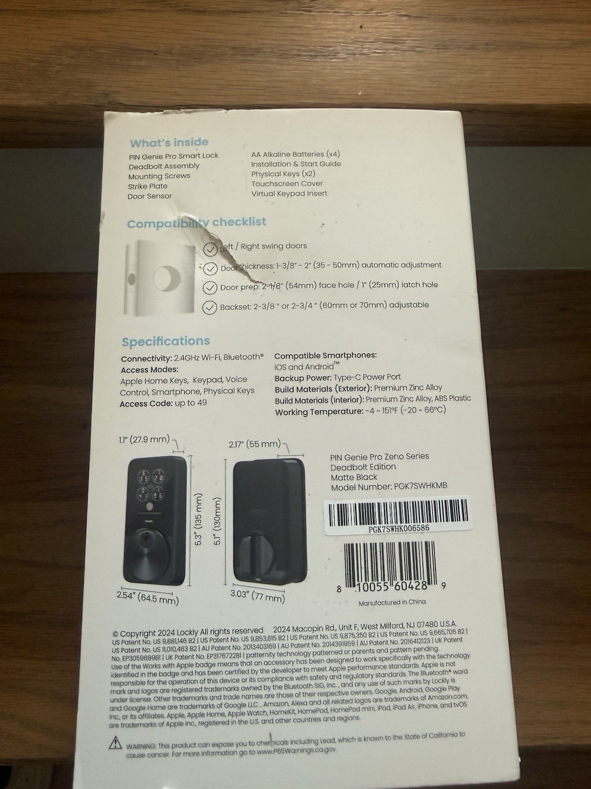 Lockly Pin Genie Pro Smart Lock, Wi-Fi, Siri/Google/Alexa, Keypad, Matte Black gallery