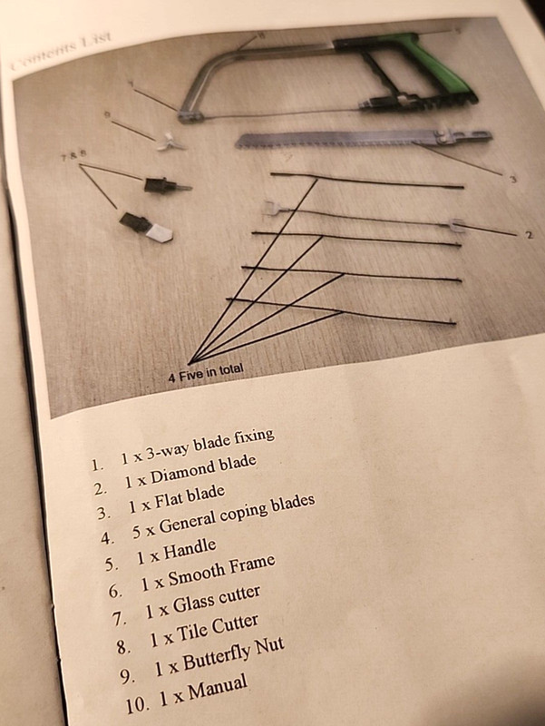 Multi-Purpose Deluxe Coping Saw Set For Glass, Metal, Wood and Ceramic Tiles gallery