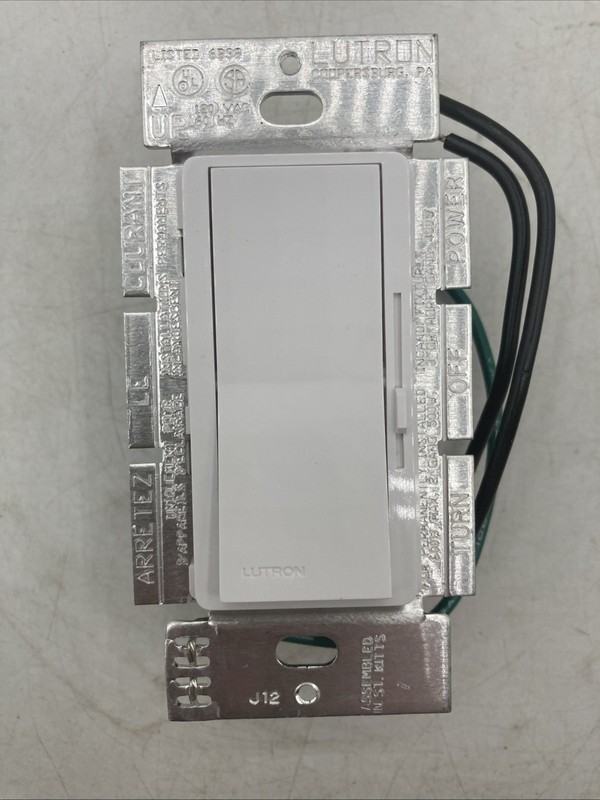 Lutron Diva Switch & Dimmer Single Pole 600W White & Wallplate Symphony New gallery