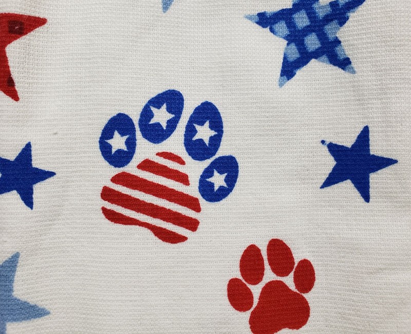 2 DIFFERENT PRINTED TERRY TOWELS (15"x26") PATRIOTIC, USA STAR SPOTTED CAT, KO gallery