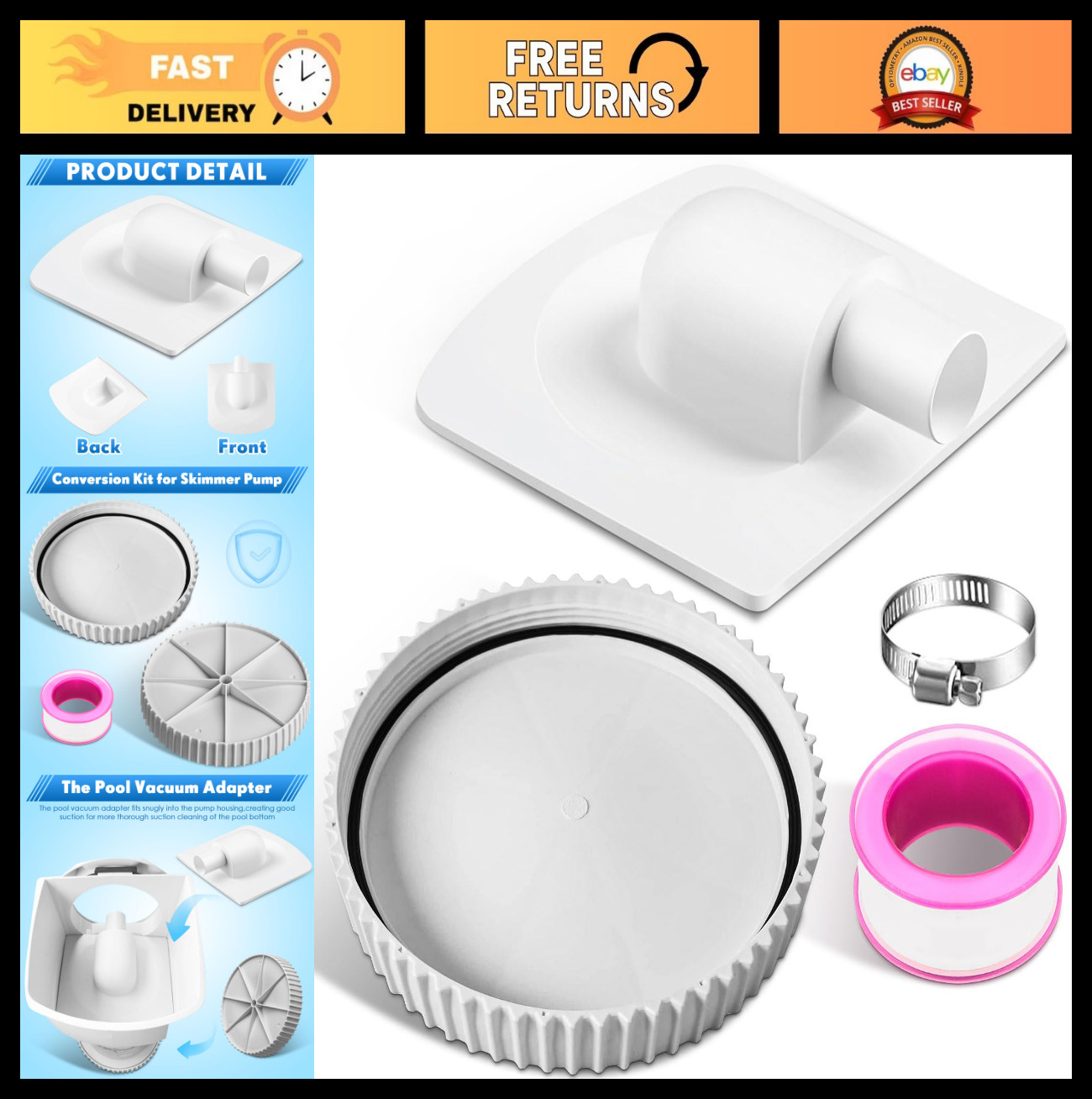 Skimmer Pump Replacement Conversion Kit for Summer Wave SFX1000/SFX1500 & P58PP1 gallery