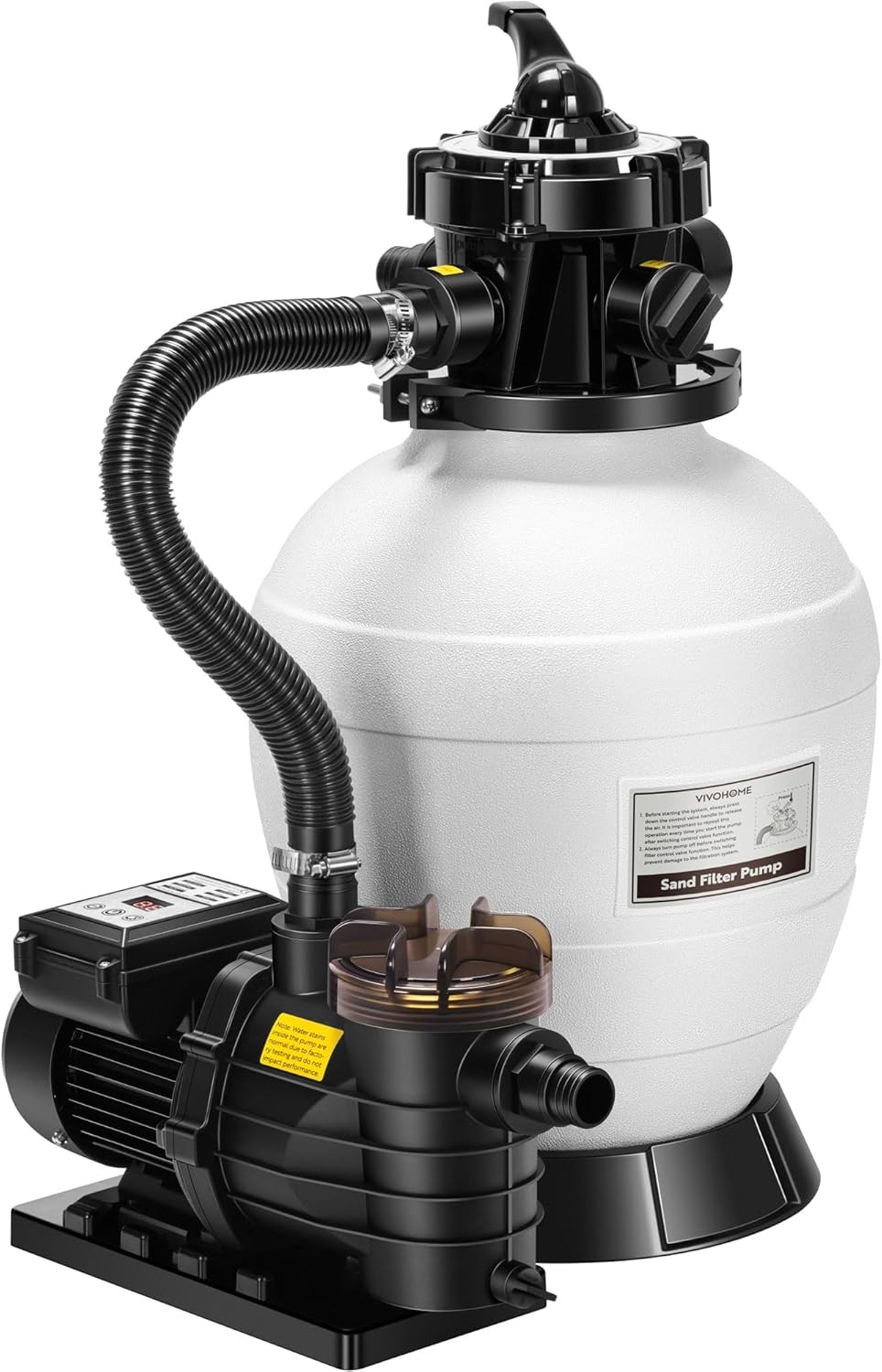 Sand Filter Pump with 1/2 HP Motor 2640 GPH w/Timer for in/Above Ground Pools gallery