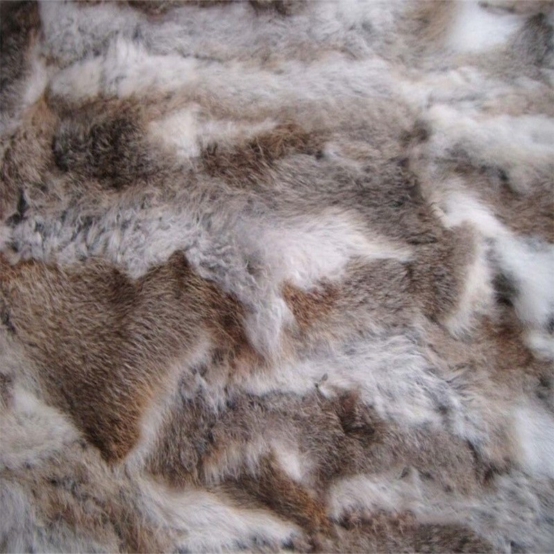 Real Rabbit Fur Throw Patchwork Blanket Winter Soft Warm Leather 43.3" X 21.6" gallery