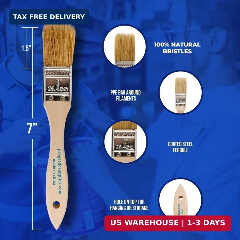 Pro Grade 1" Chip Brushes - Disposable Paint Brushes (12 Pack) DIY Pack for Touc gallery