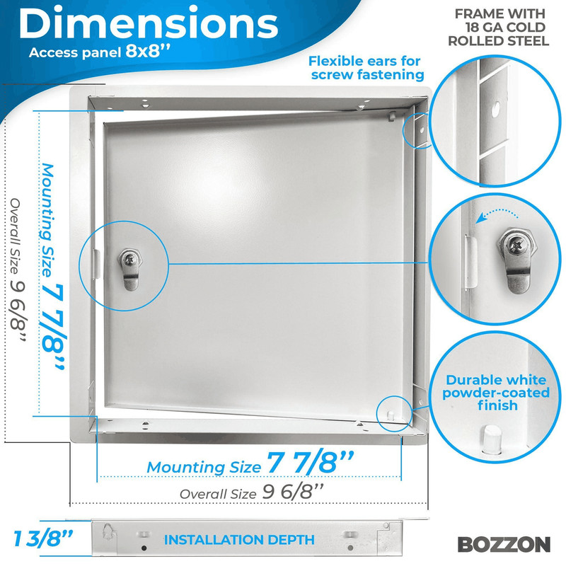 Access Panel for Drywall with Key Lock 8 x 8 inch Metal Door with a 1.2 mm gallery