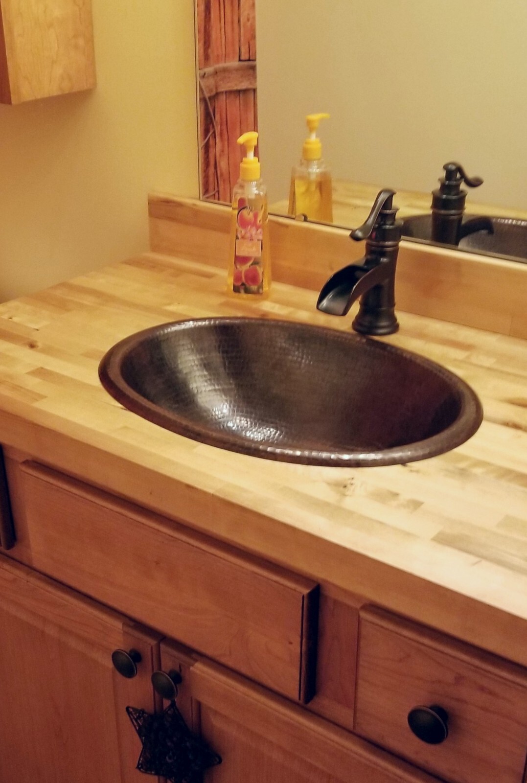 19" Oval Copper Self Rimming Drop in Bathroom Sink with LT DRAIN gallery