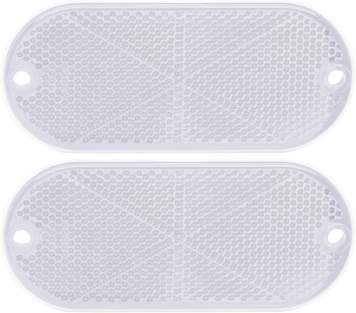 White Self-Adhesive Oval Reflectors, DOT Compliant for Tru Color: WhiteSize: 2 gallery