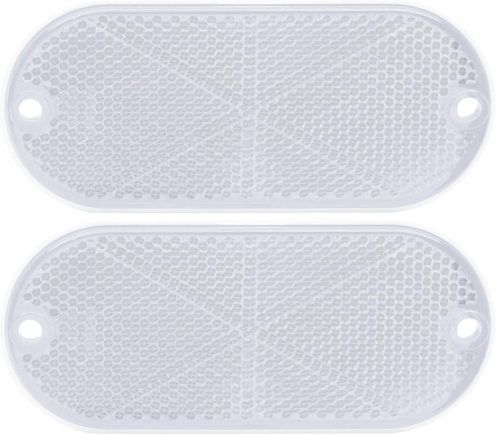 White Self-Adhesive Oval Reflectors, DOT Compliant for Tru Color: WhiteSize: 2