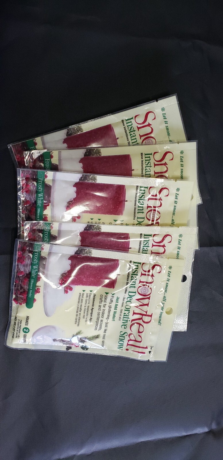 Qty-5 Snow Real, Instant Decorative Snow (makes 2 Quarts) 1 oz pack gallery